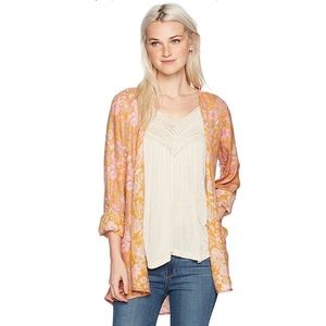 O'NEILL Esperanza Peach Woven Long Kimono Size Size Extra Small